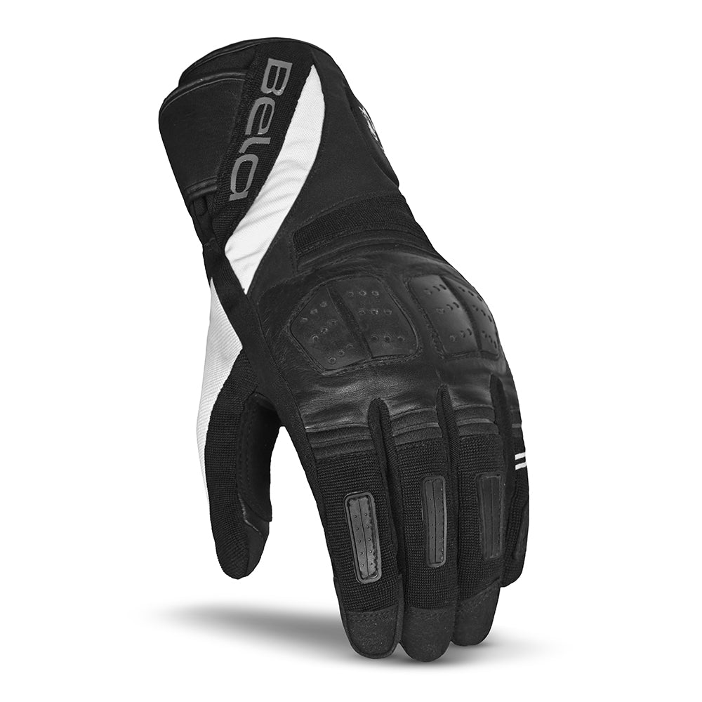 BELA HIGHWAY WINTER WP Moto Couro Luvas Preto Branco