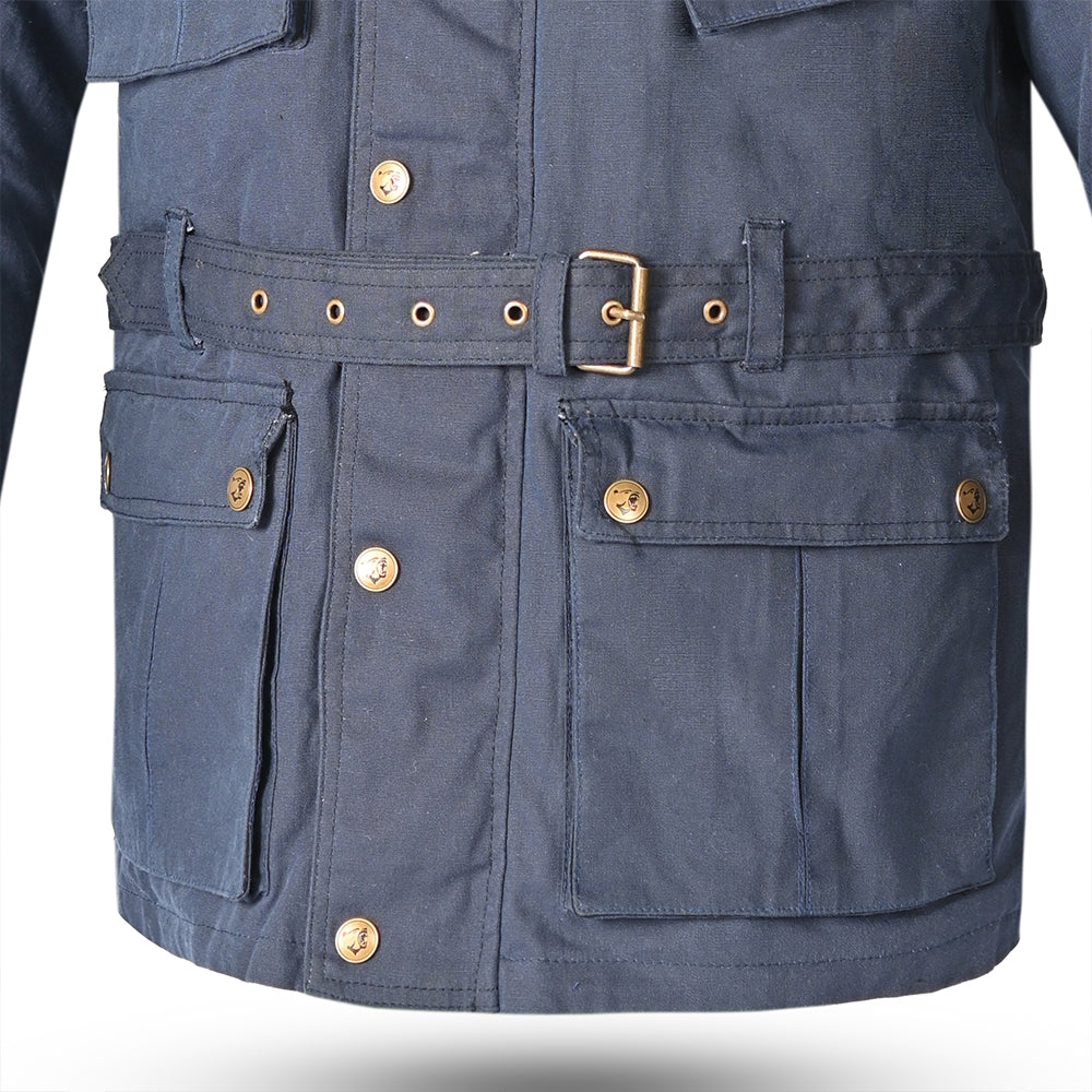BELA TECTICAL COTTON WAX Motorcycle Textile Jackets Navy Blue – 4 – Maximomoto PT