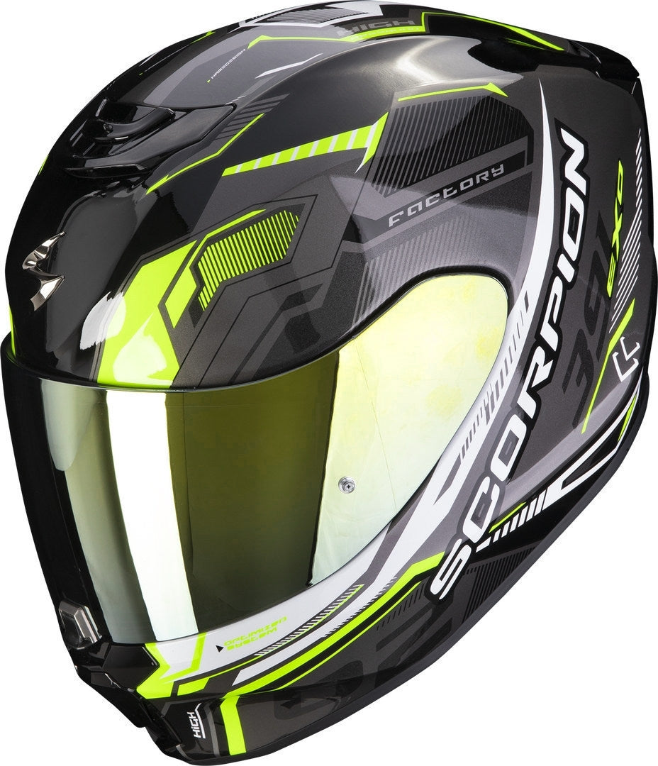 SCORPION - EXO 391 HAUT Preto-Plata-Neon amarillo – 2 – Maximomoto PT