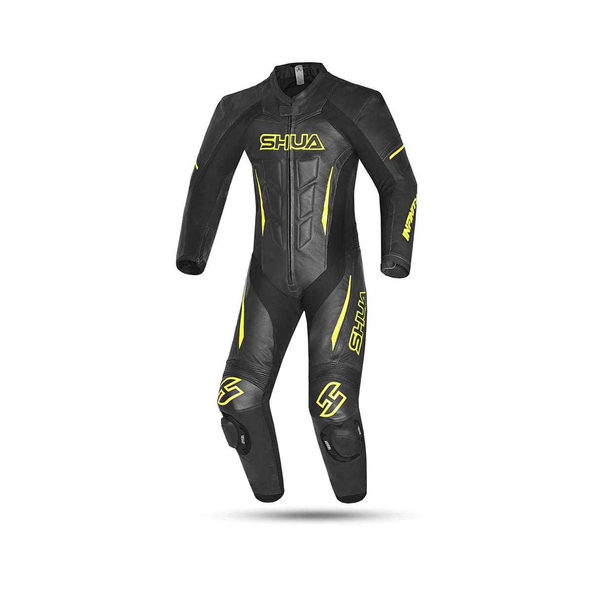 SHUA MONO 1 PC INFINITY Moto Homem Fatos Preto Fluorescente Amarelo