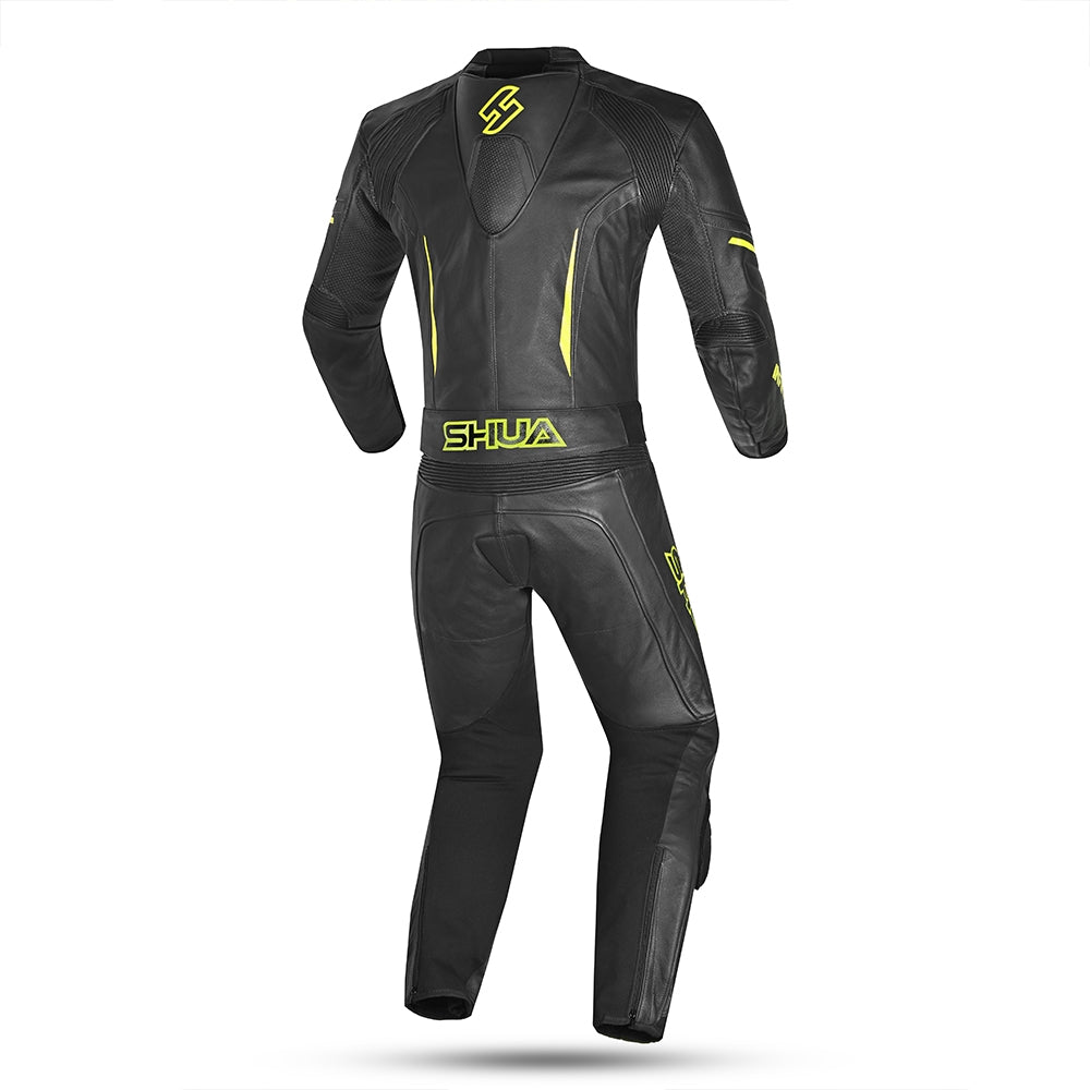 SHUA MONO 1 PC INFINITY Moto Homem Fatos Preto Fluorescente Amarelo