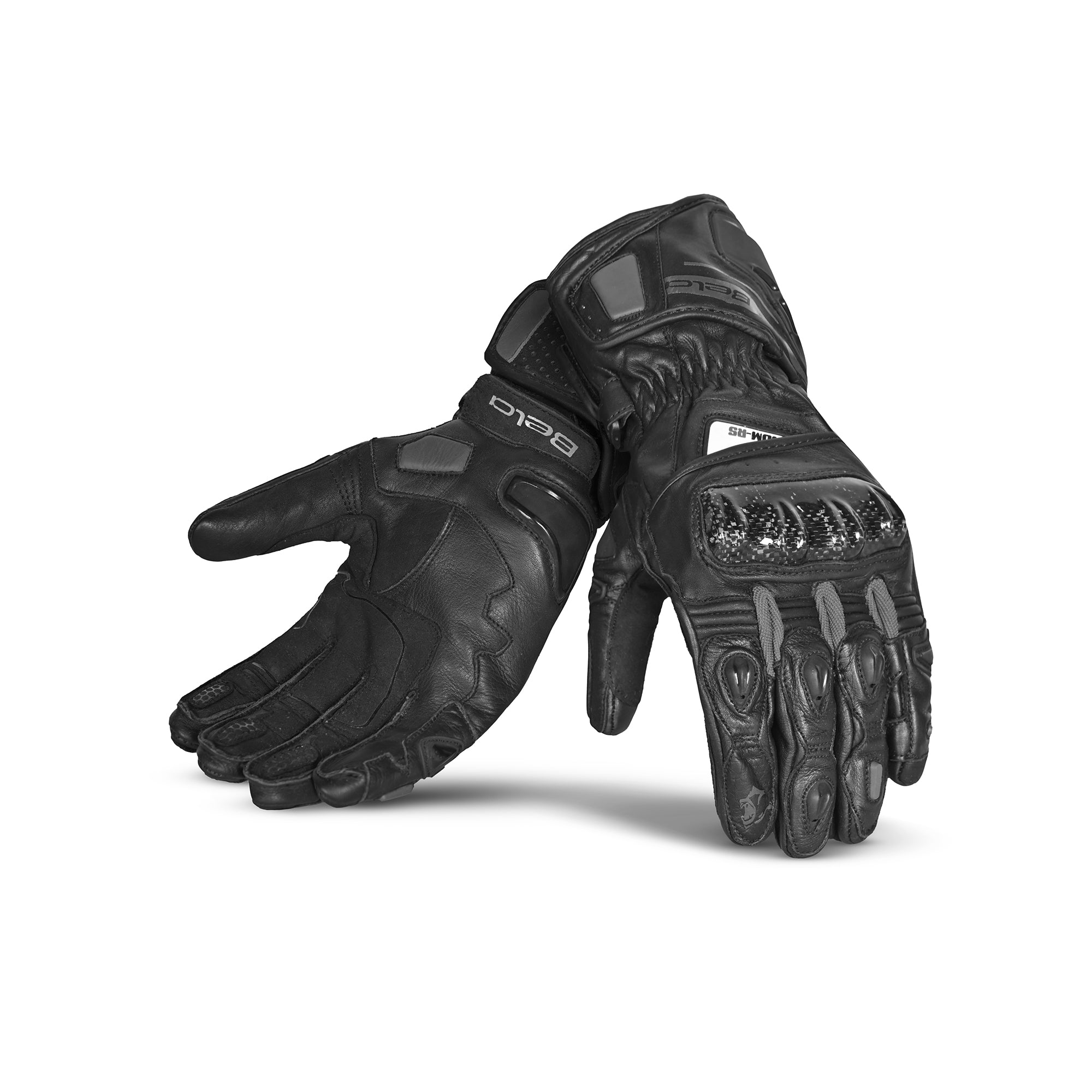 BELA VENOM RS Corrida Homem Moto Couro Luvas Preto Cinza