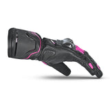 BELA VENOM RS Moto Senhora Couro Luvas Preto Rosa