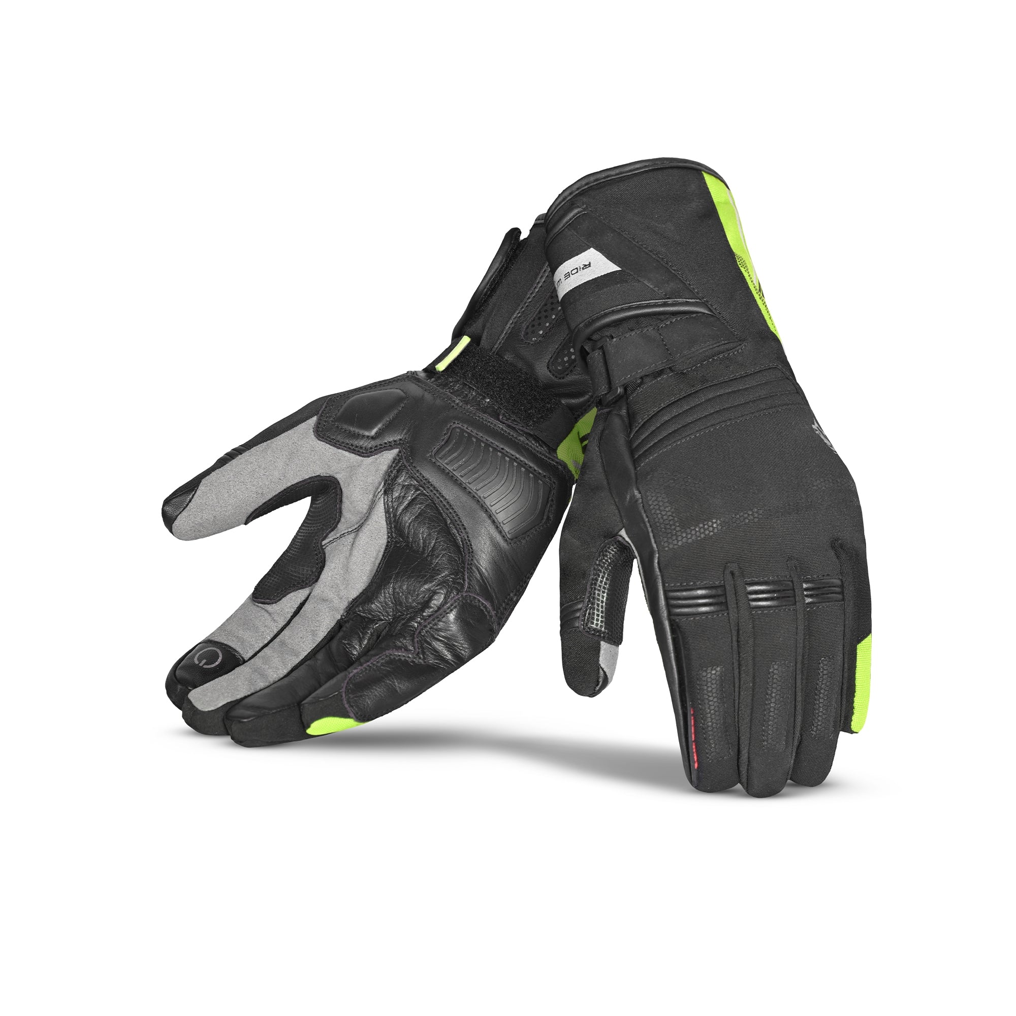 BELA IGLO WP Moto Senhora Textil Luvas Preto Amarelas Fluorescentes