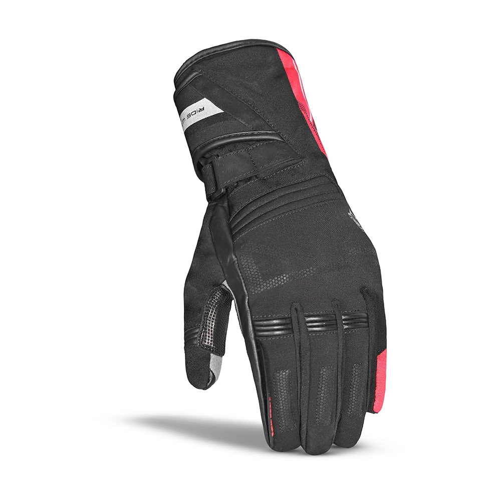 BELA IGLO WINTER WP Moto Textil Luvas Preto Vermelho Fluor