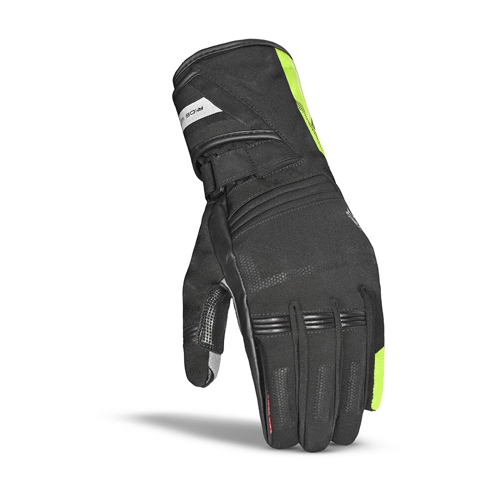 BELA IGLO WP Moto Senhora Textil Luvas Preto Amarelas Fluorescentes