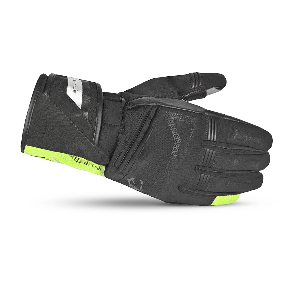 BELA IGLO WP Moto Senhora Textil Luvas Preto Amarelas Fluorescentes