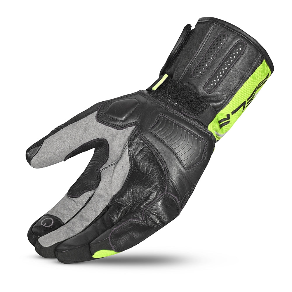 BELA IGLO WP Moto Senhora Textil Luvas Preto Amarelas Fluorescentes