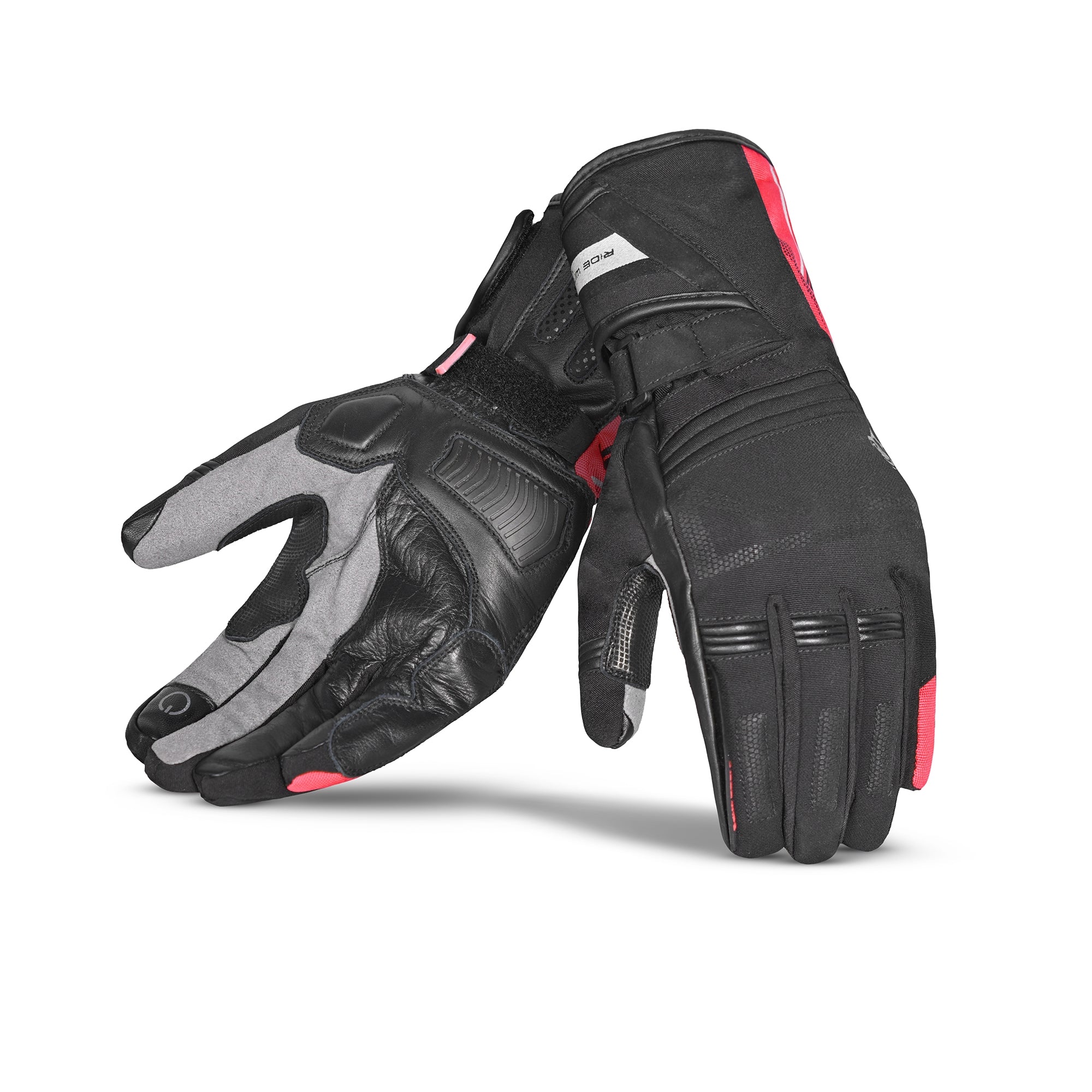 BELA IGLO WINTER WP Moto Textil Luvas Preto Vermelho Fluor