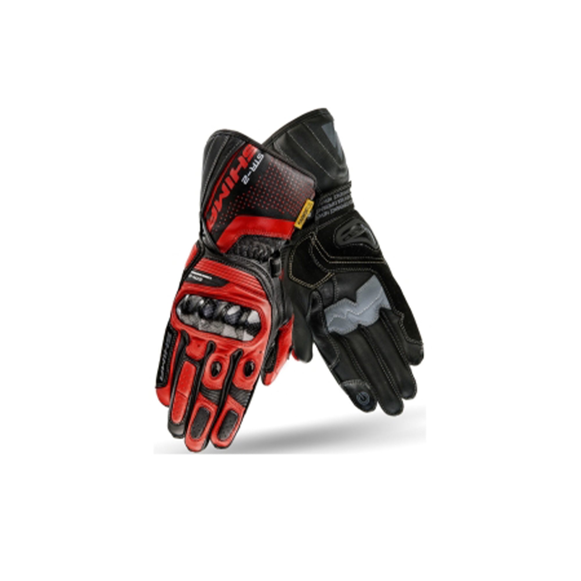 SHIMA STR-2 Moto Corrida Luvas Preto Vermelho