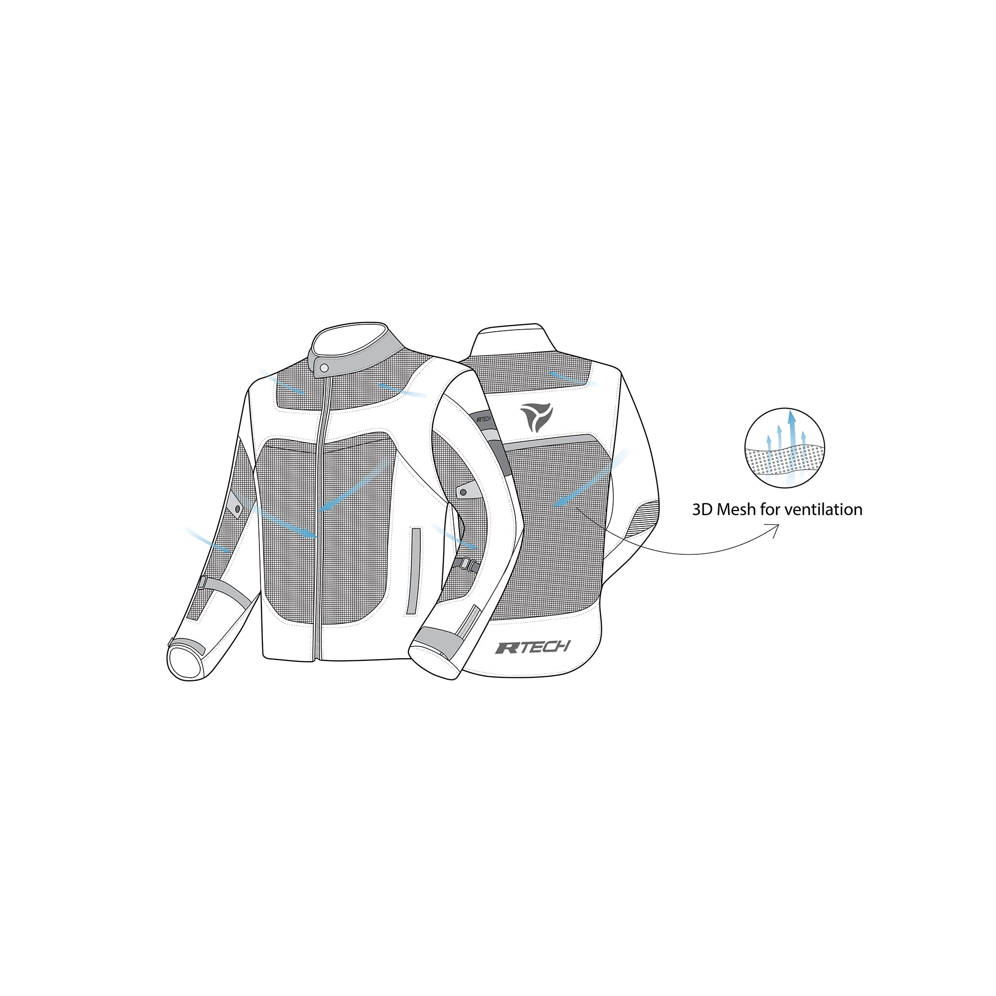 R-TECH SPIRAL MESH Moto Casacos Bege Preto Vermelho