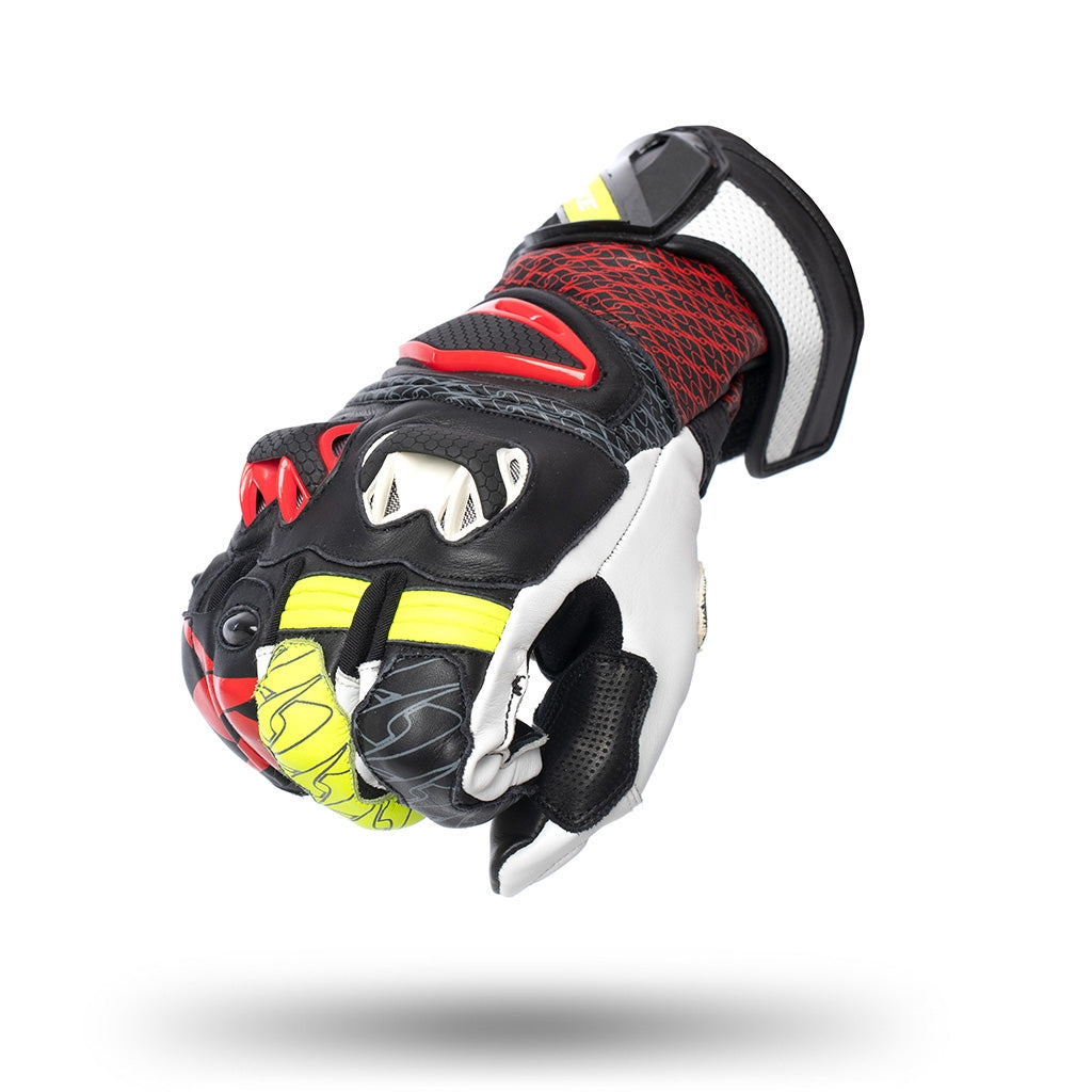 SPYKE TECH PRO Moto Corrida Homem Luvas Preto Branco Vermelho Amarelo Flu