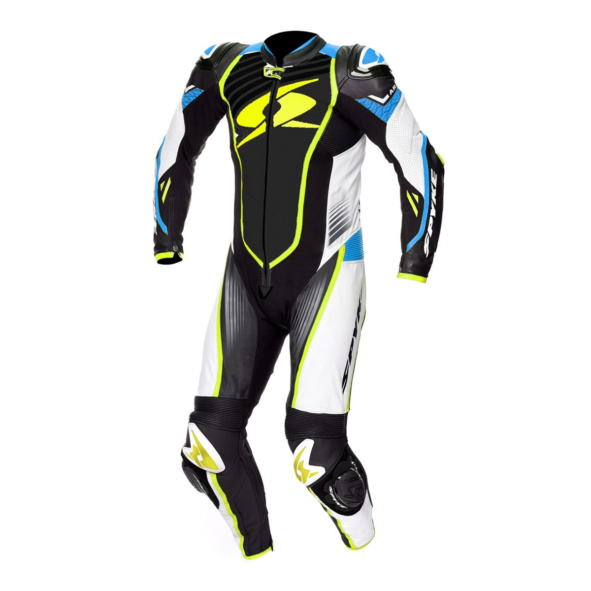 SPYKE - ARAGON RACE 1PC SUIT BLUE/BLACK/FLUO YELLOW - SECURTEX MOTOR S.L (t/a MaximoMoto)
