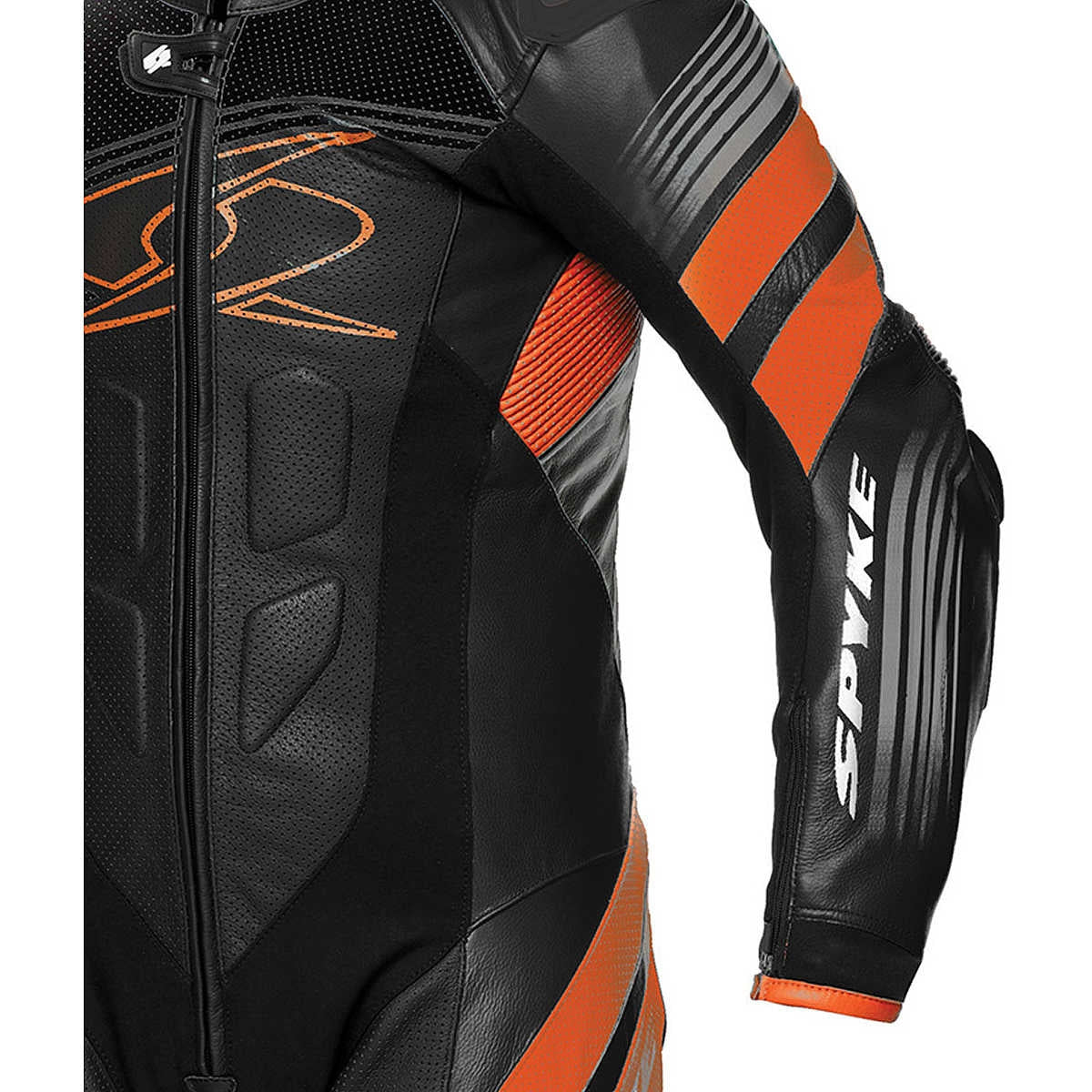 SPYKE - ESTORIL RACE 1PC SUIT BLACK/WHITE/ORANGE - SECURTEX MOTOR S.L (t/a MaximoMoto)