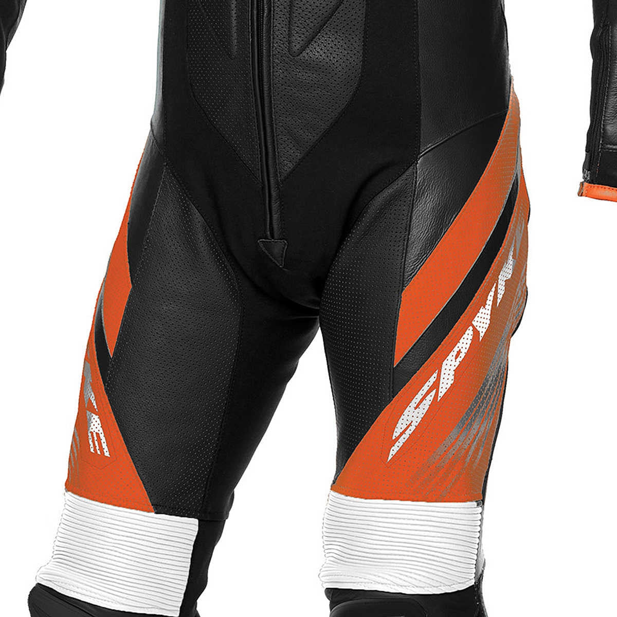 SPYKE - ESTORIL RACE 1PC SUIT BLACK/WHITE/ORANGE - SECURTEX MOTOR S.L (t/a MaximoMoto)