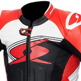 SPYKE - ESTORIL RACE 1PC SUIT BLACK/WHITE/FLUO RED