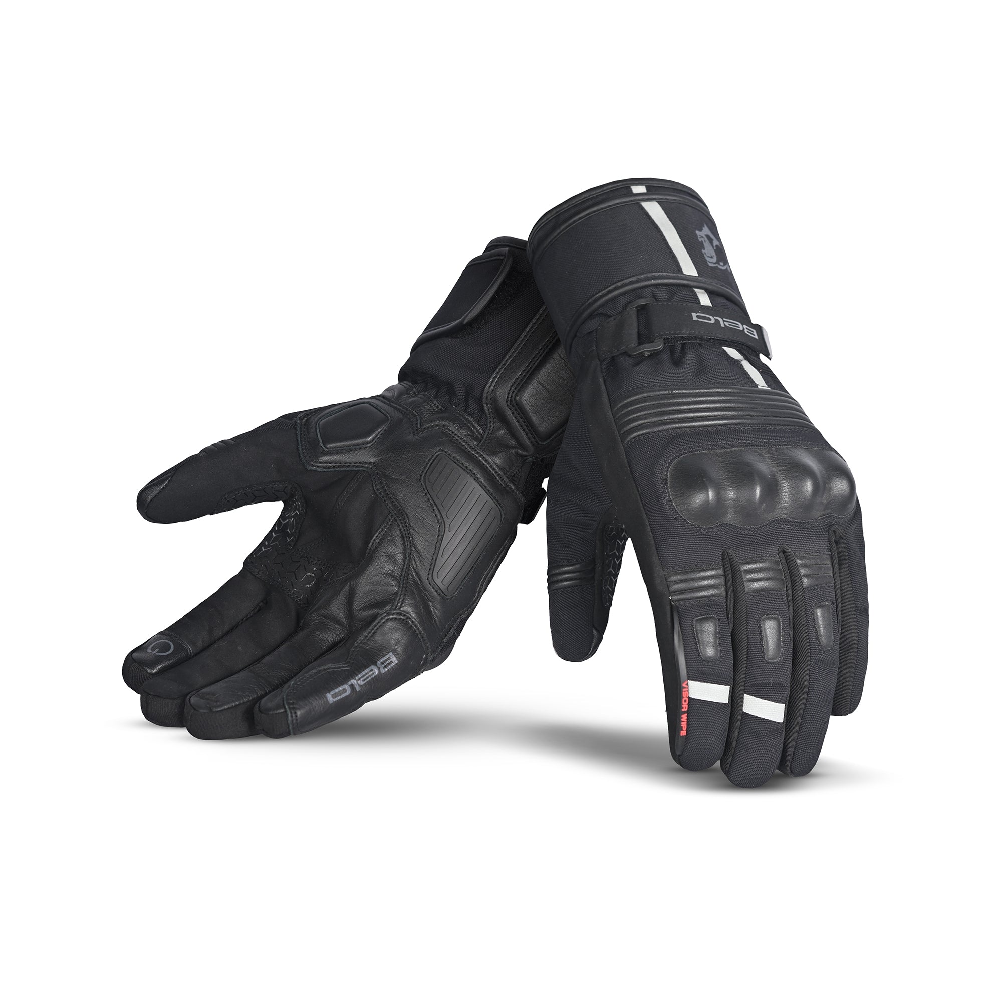 BELA ICE WINTER WP Moto Textile Luvas Preto Cinza