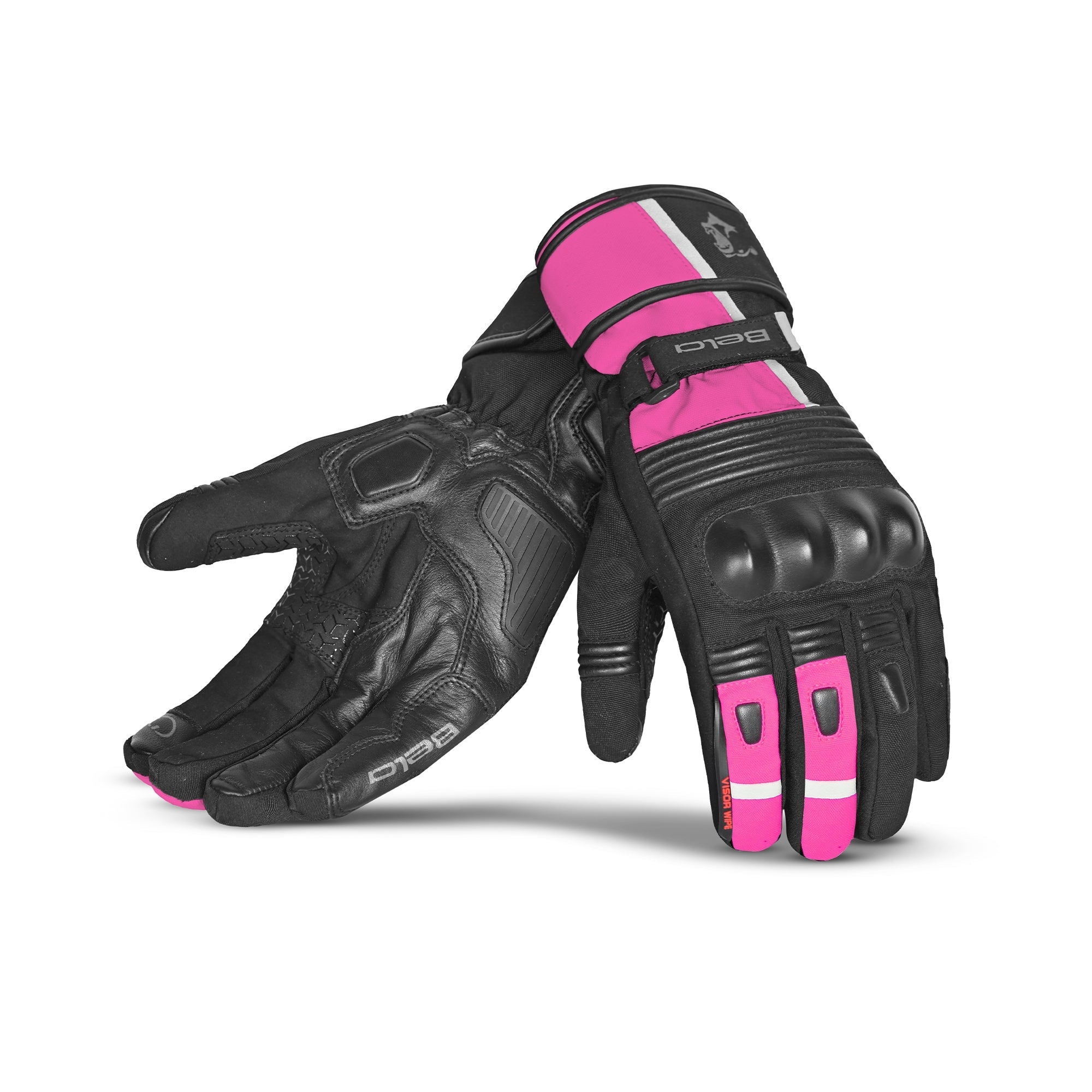 BELA ICE WINTER WP Women's Motorcycle Textile Gloves Black Pink – 1 – Maximomoto PT