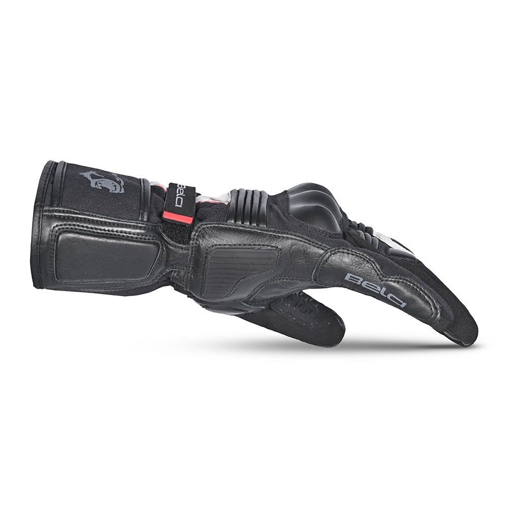 BELA ICE WINTER WP Moto Couro Luvas Preto Branco Vermelho