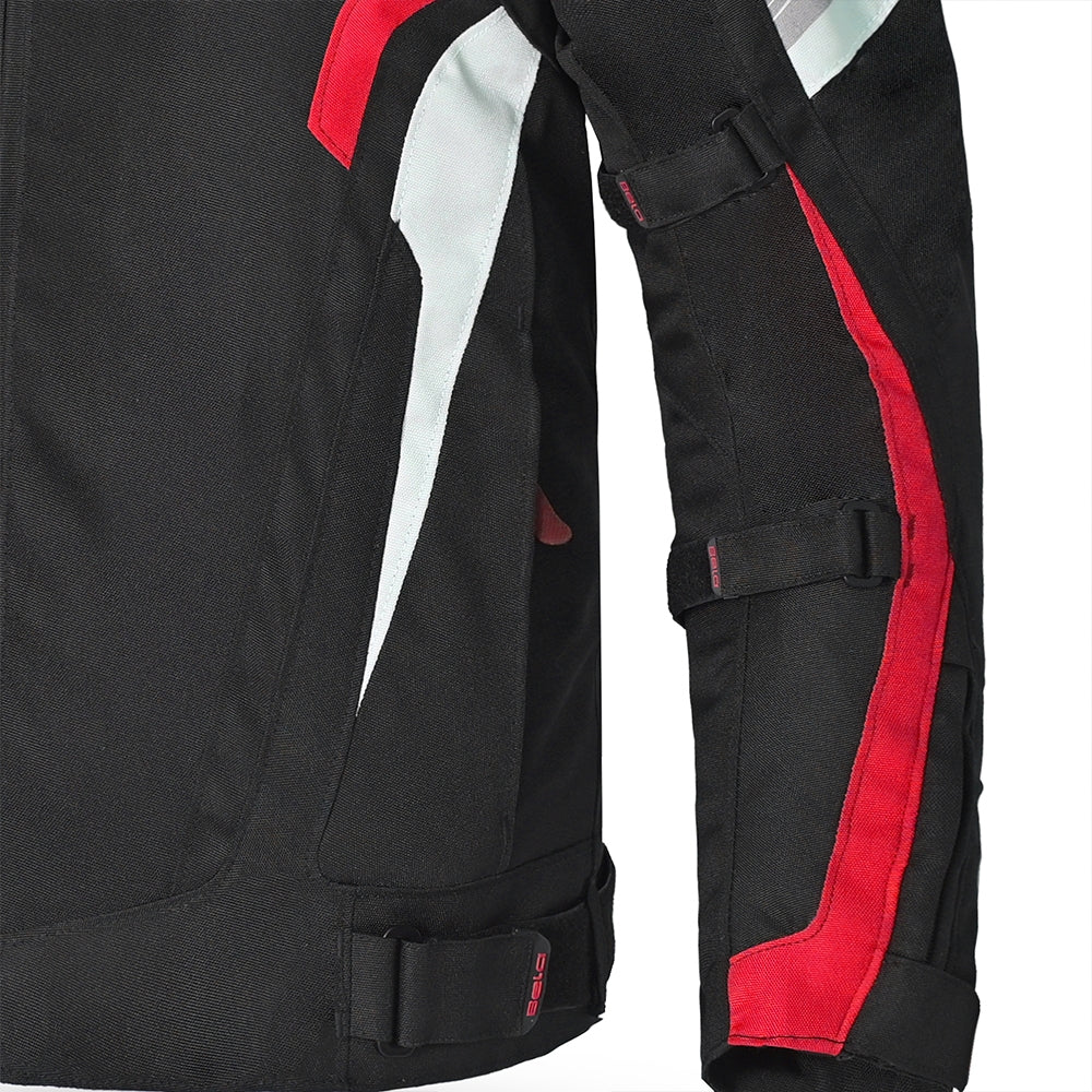 BELA HIGHLAND Moto Homem Casaco Preto Branco Vermelho