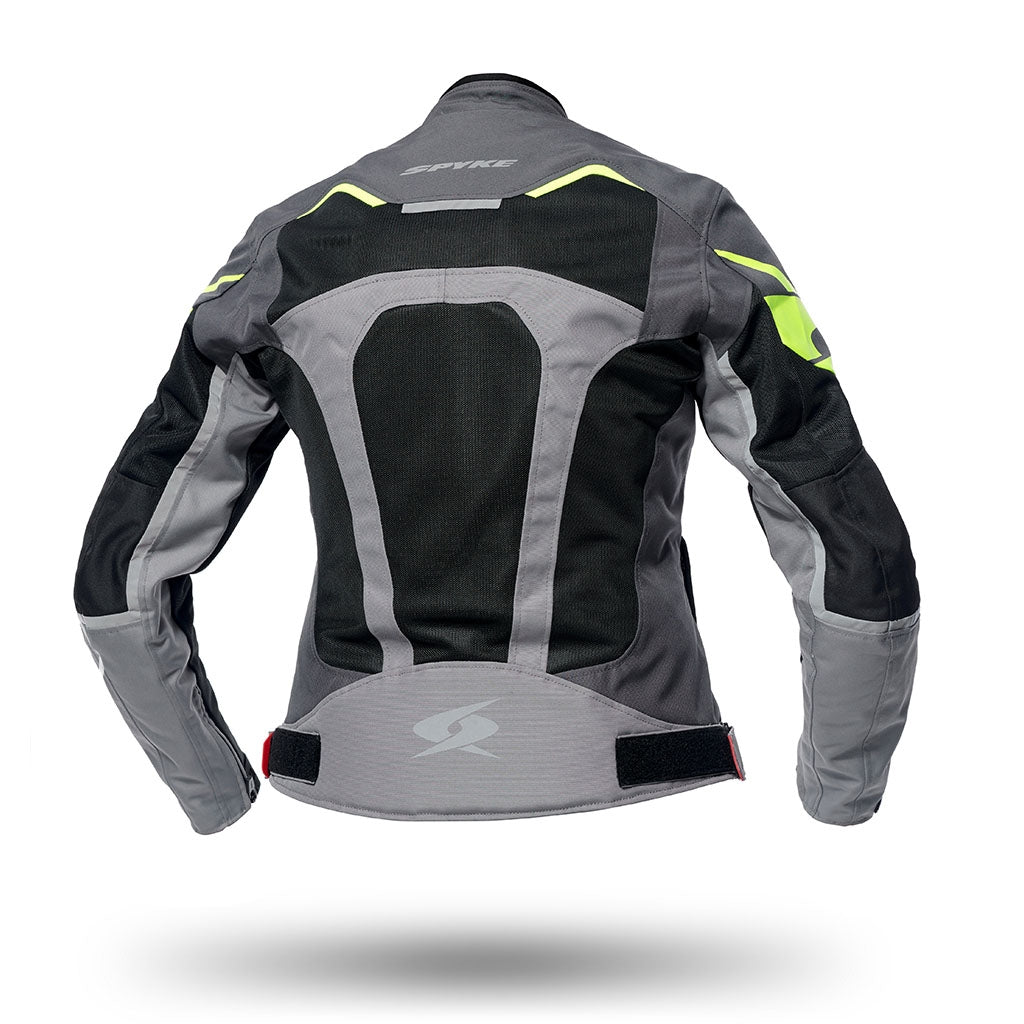 SPYKE - AIRMASTER LADY JACKET BLACK/GRAY/FLUOYELLOW - SECURTEX MOTOR S.L (t/a MaximoMoto)