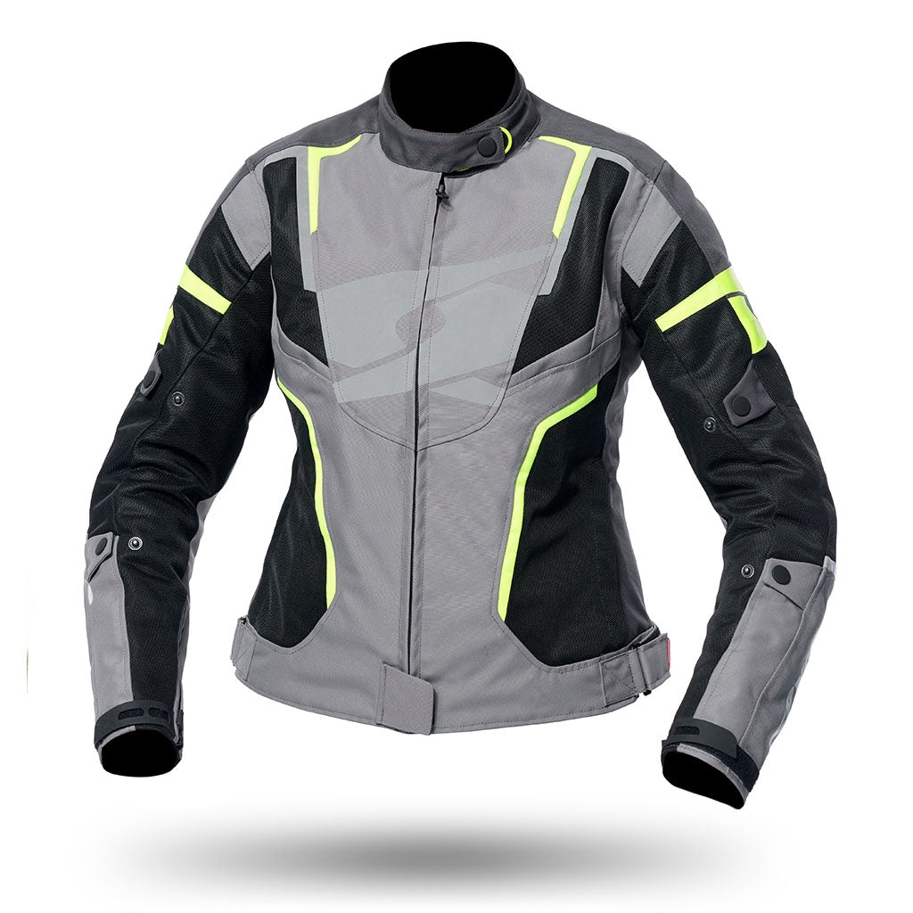 SPYKE - AIRMASTER LADY JACKET BLACK/GRAY/FLUOYELLOW - SECURTEX MOTOR S.L (t/a MaximoMoto)