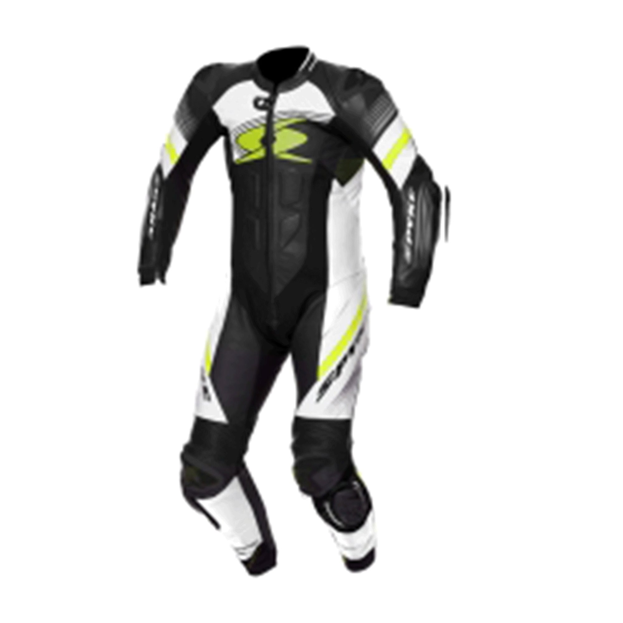SPYKE - ESTORIL RACE 1PC SUIT BLACK/WHITE/FLUO YELLOW - SECURTEX MOTOR S.L (t/a MaximoMoto)