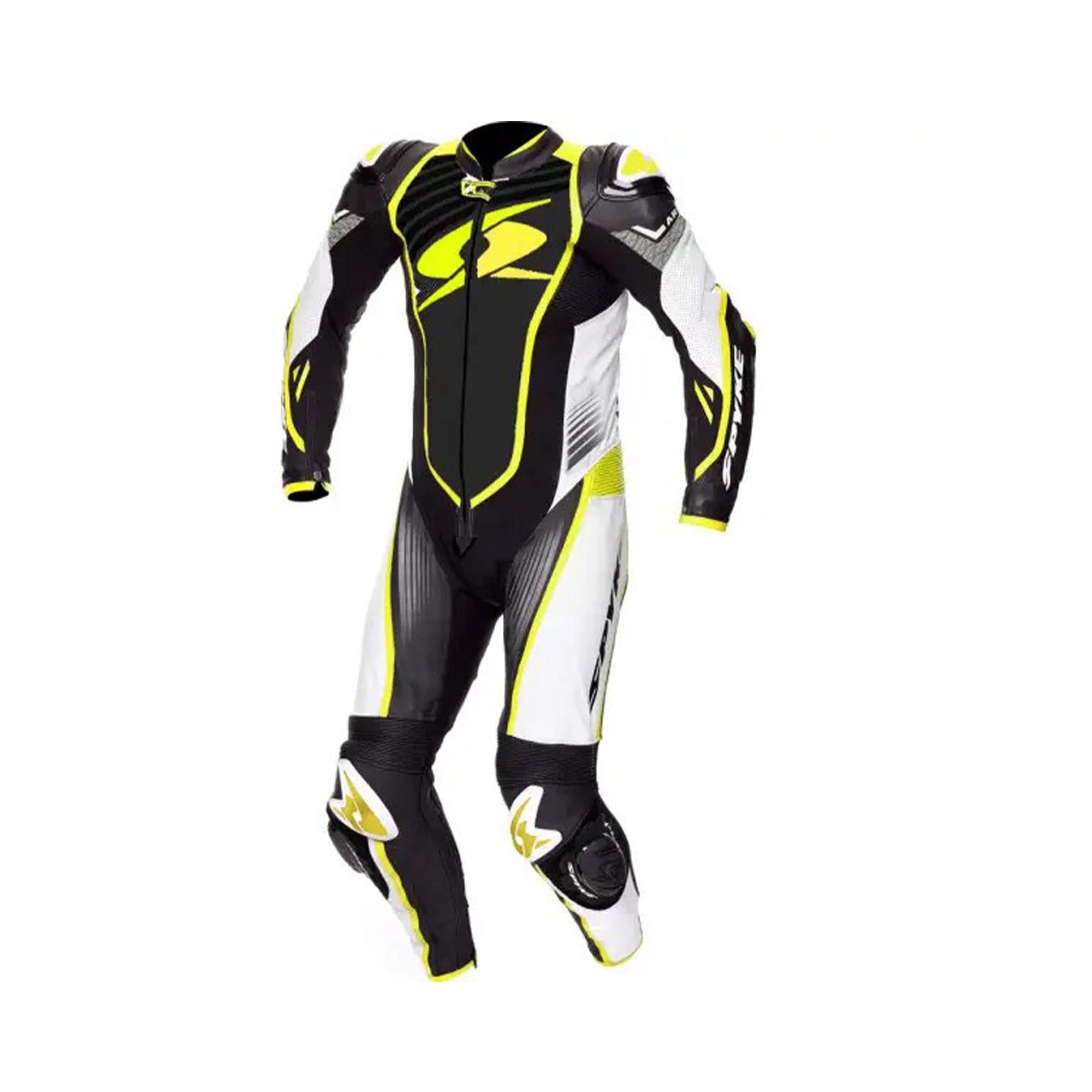 SPYKE ARAGON RACE 1PC Moto Homem Fatos Preto Branco Fluo Amarelo – 4 – Maximomoto PT