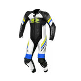 SPYKE - ESTORIL RACE 1PC SUIT BLACK / WHITE / FLUORESCENT YELLOW / BLUE – Maximomoto PT
