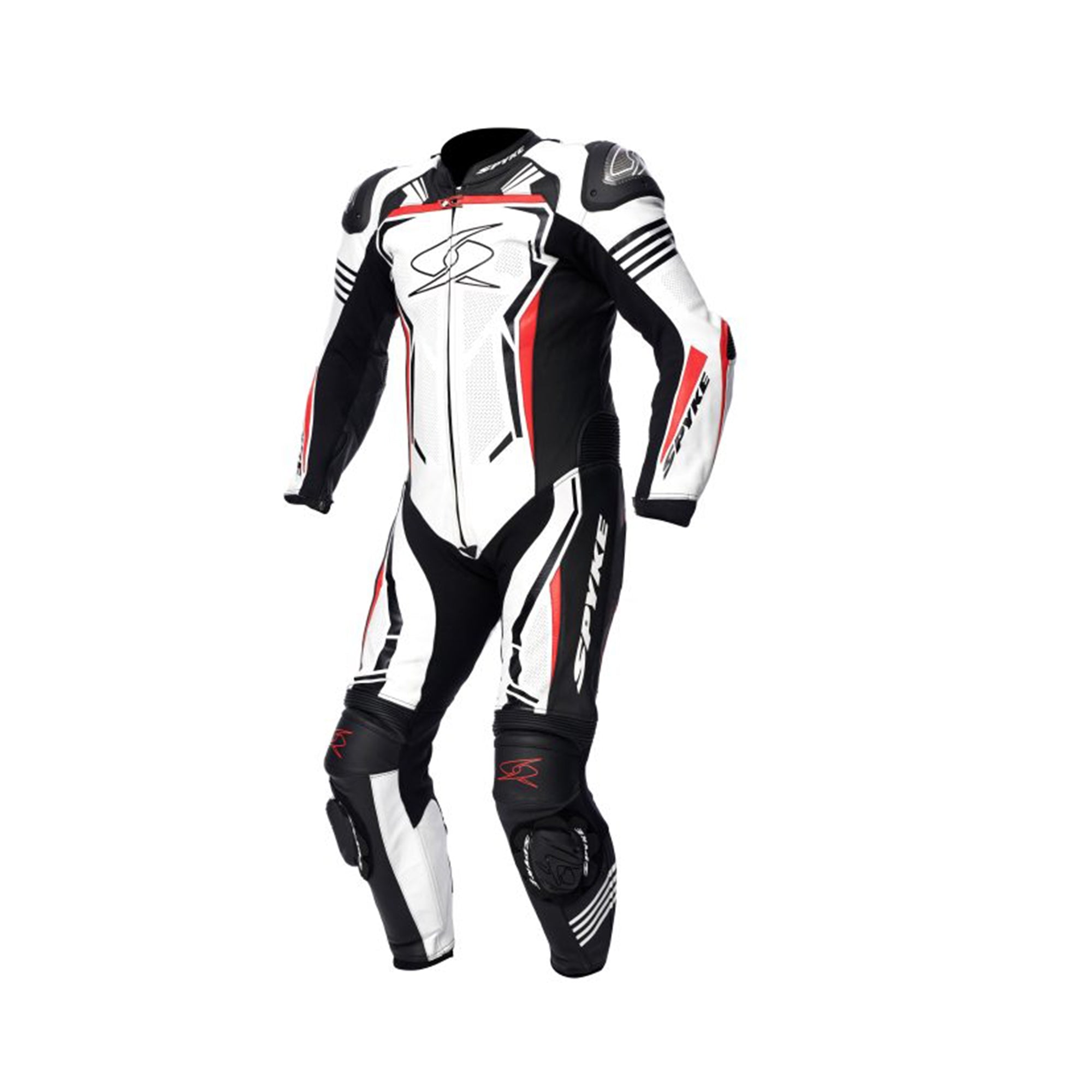 SPYKE ASSEN RACE 2.0 1 PC Moto Homem Fatos Branco Preto Fluo Vermelho – 1 – Maximomoto PT