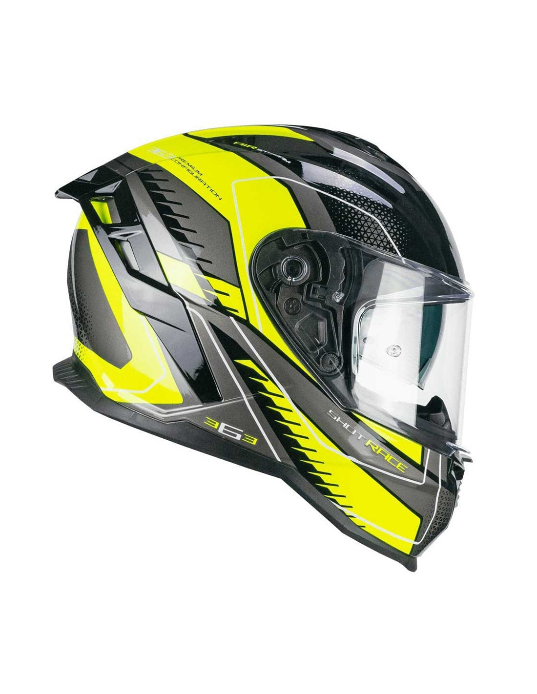 CGM 363 SHOT RACE Integral Motorcycle Casco Black fluo yellow – 2 – Maximomoto PT