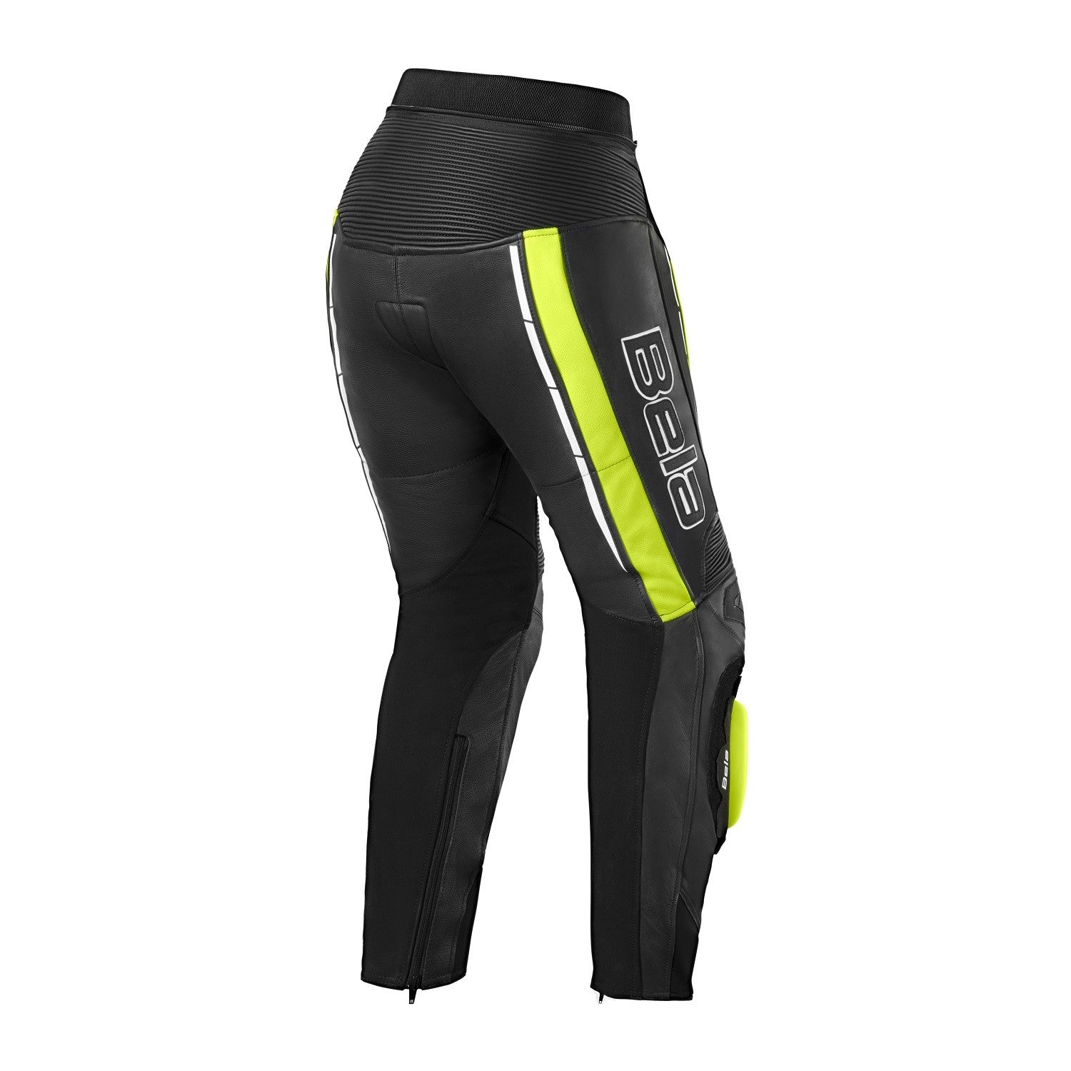 BELA ROCKET Leather Motorcycle Women's Pants Black Fluorescent Yellow – 3 – Maximomoto PT