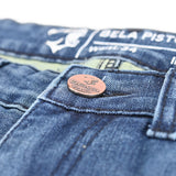 BELA PISTON Textil Denim Jeans Moto Calças Azul 34L