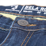 BELA ROCKER Denim Jeans Moto Calças Azul 30L Inseam
