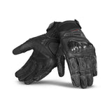 BELA ROCKET Moto Couro Curta Luvas Preto Cinza