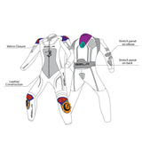 R-TECH DEFENDER GP 1 PC Motorcycle Suits Black White Red