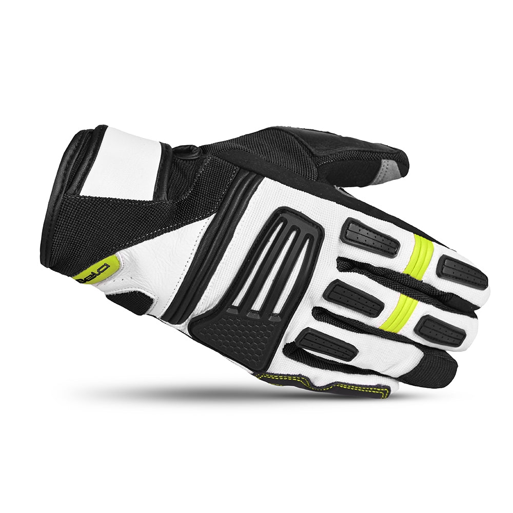 BELA ARIZON Men's Motorcycle Textile Gloves Black White Fluorescent Yellow – 3 – Maximomoto PT