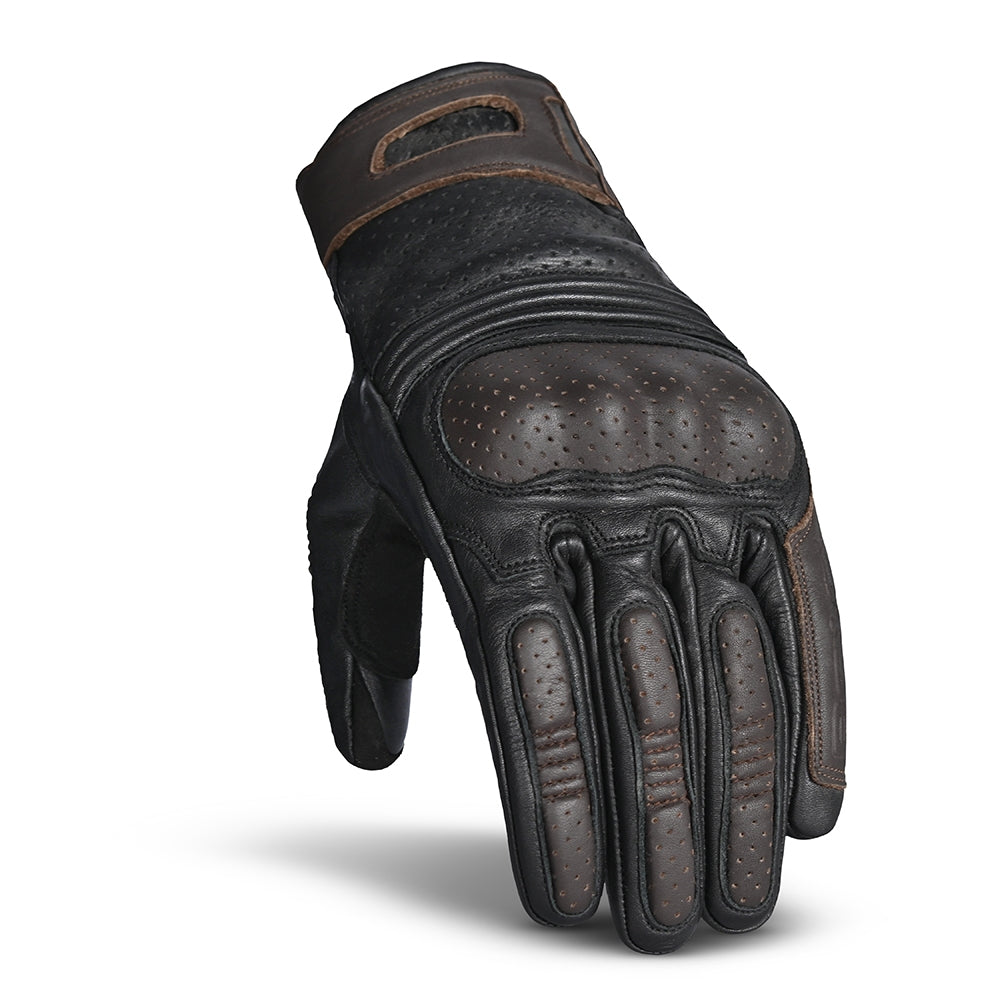 BELA RUSH Women's Leather Motorcycle Gloves Brown – 4 – Maximomoto PT