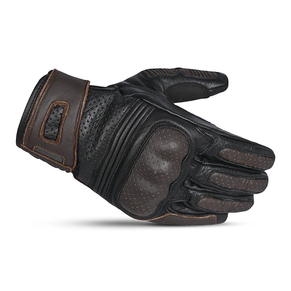 BELA RUSH Women's Leather Motorcycle Gloves Brown – 5 – Maximomoto PT