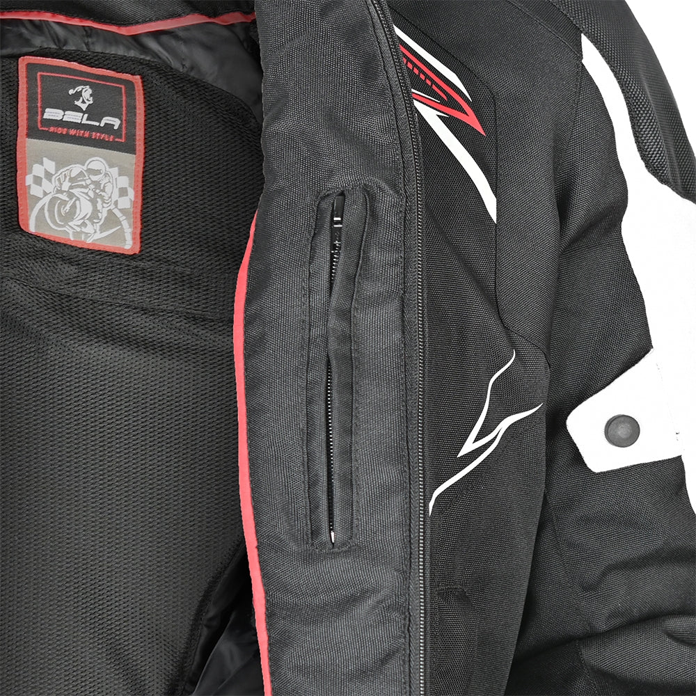 BELA Panther Moto Textil Casacos Preto Branco Vermelho