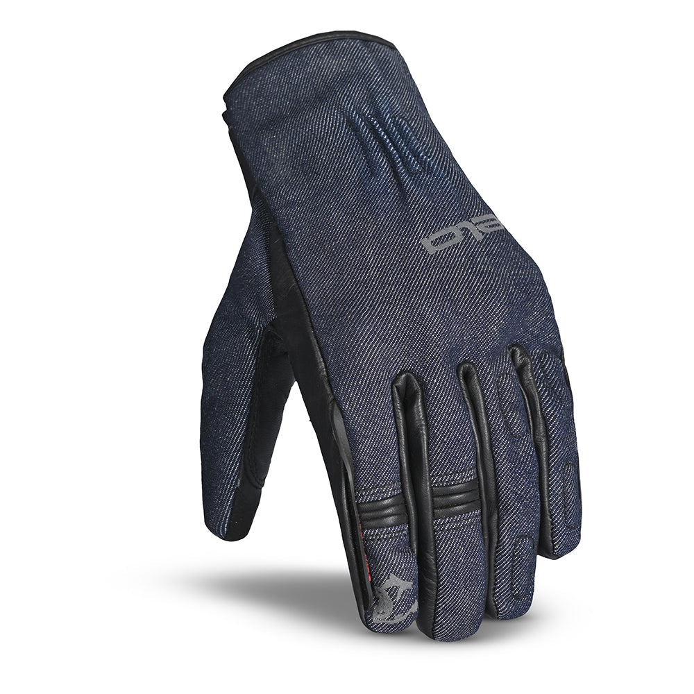 BELA ALBERTO DENIM WP Moto Textil Luvas Preta Azul