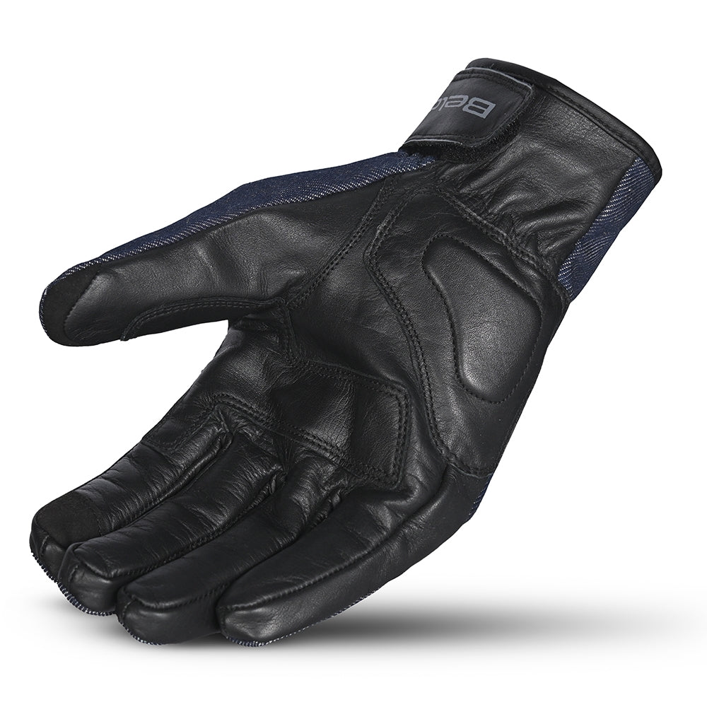BELA ALBERTO DENIM WP Moto Textil Luvas Preta Azul