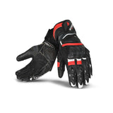 R-TECH ROBO Moto Homem Couro Luvas Preto Vermelho