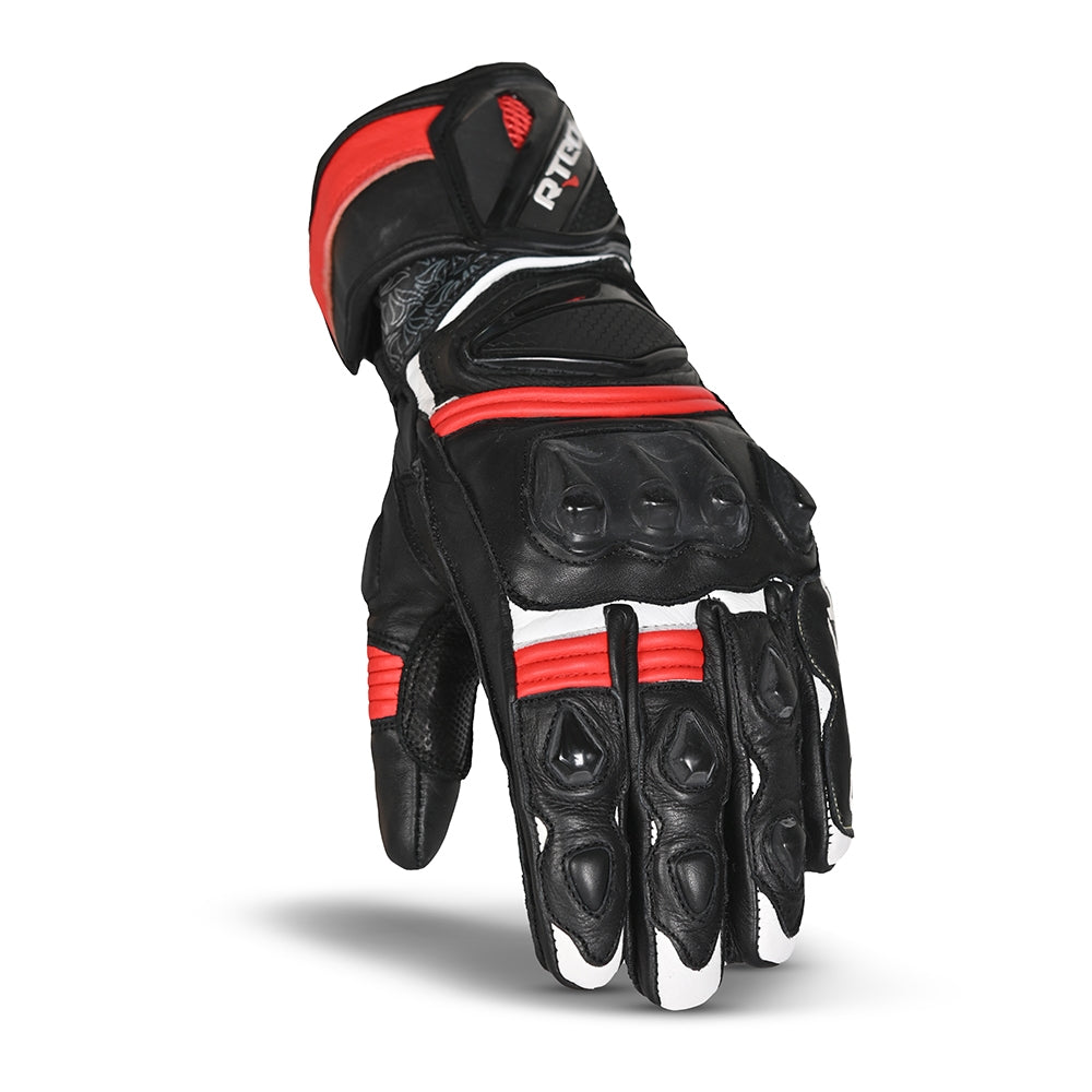 R-TECH ROBO Motorcycle Leather Men's Gloves Black Red – 3 – Maximomoto PT