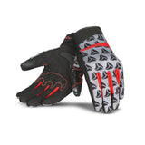 R-TECH LEOPARD Moto Textil Luvas Preto Vermelho