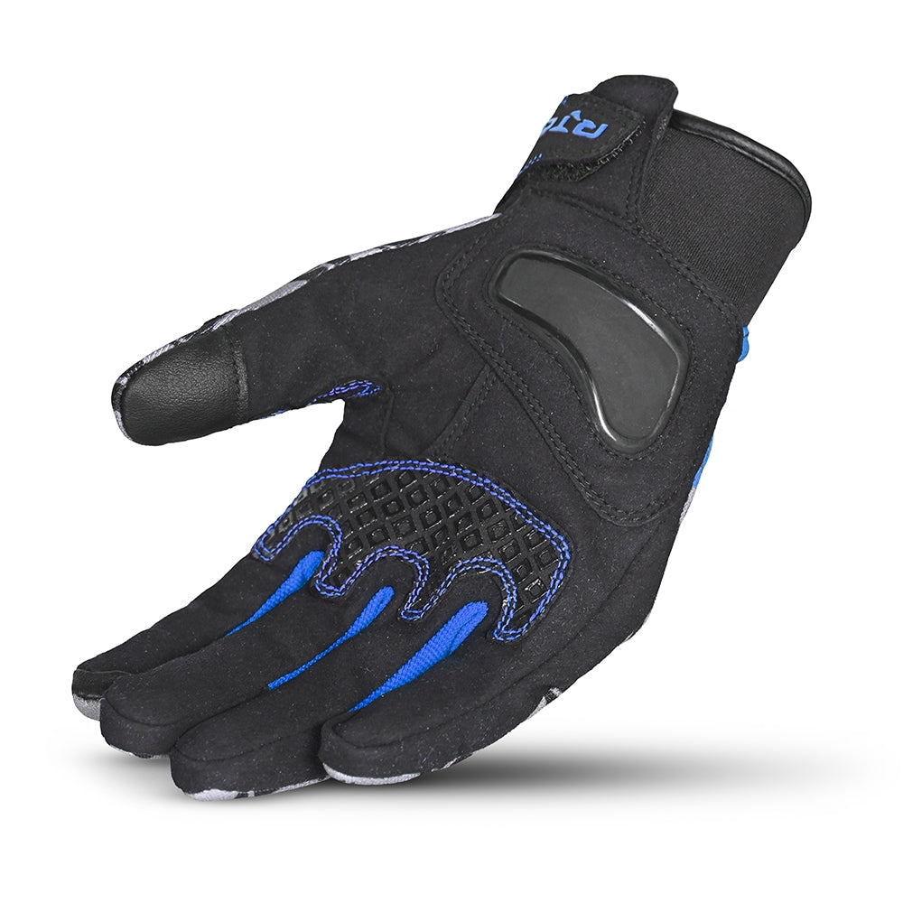 R-TECH LEOPARD Textile Motorcycle Gloves Black Blue – 4 – Maximomoto PT