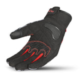 R-TECH LEOPARD Moto Textil Luvas Preto Vermelho