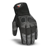 R-TECH PRIMA Moto Couro Luvas Preto