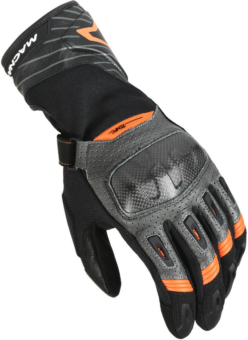 Macna Tempo Perforated Gloves Black/Dark Grey/Orange – 2 – Maximomoto PT