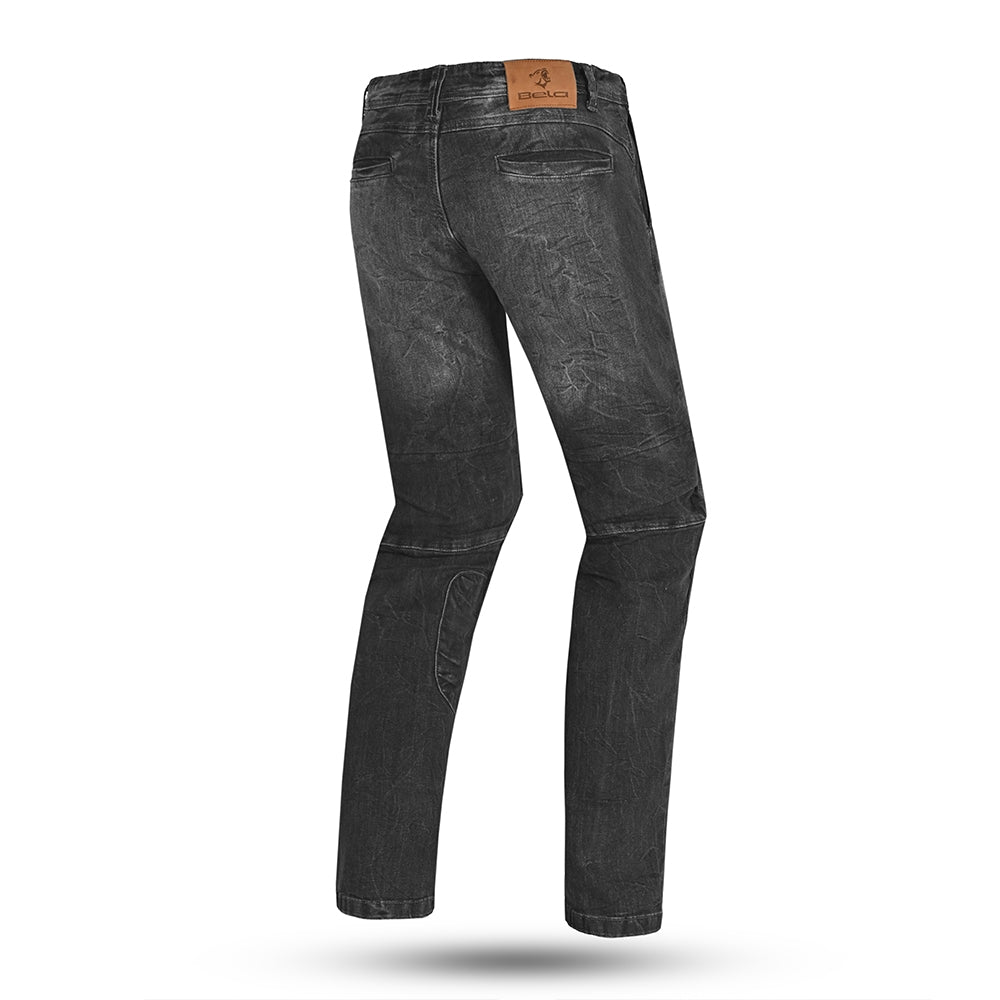 BELA PARKER Denim Jeans Moto Calcas Preto – 2 – Maximomoto PT